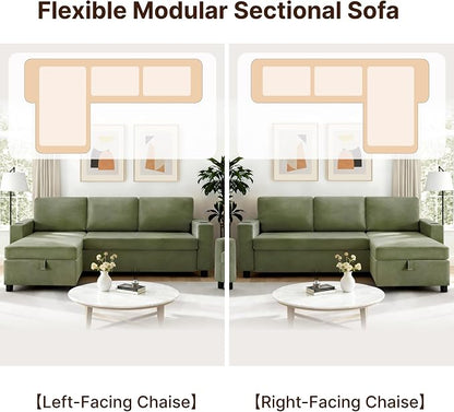 KISLOT 84 Inch Sectional Sleeper Sofa with Pull Out Bed Convertible 2 in 1 Couch with Storage Chaise & USB Charging Comfy L Shaped Modular Couches for Living Room Apartment(2 Box)