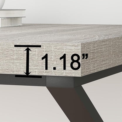 HSH 70 Inch Long Grey Desk, Large Home Office Computer Desk for 2 People, Industrial Wood and Metal Executive Work Writing Study Gaming Desk Table, Modern Bedroom Simple PC Laptop Desk Double Desk