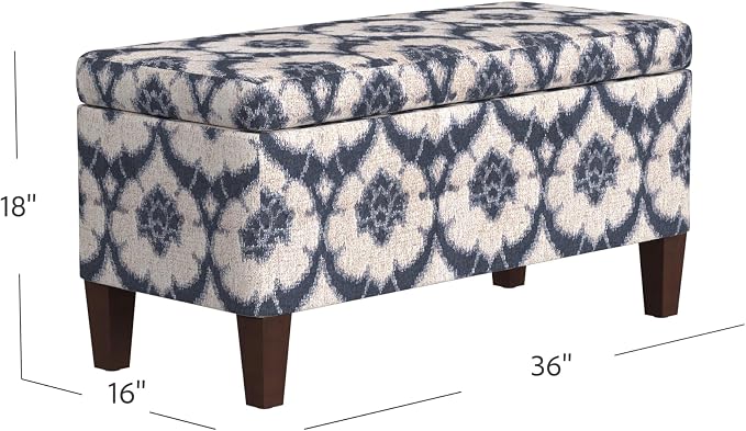 HomePop 36" Decorative Storage Bench - Blue Medallion Print