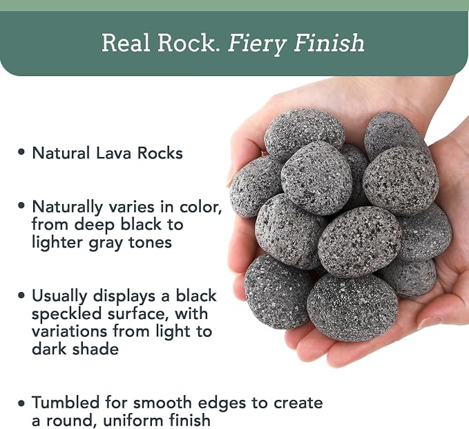 Black Lava Rocks for Fire Pit - 3 to 5 inch 10 lbs - Gas Fireplace Rocks - Black Lava Rock for Propane Fire Pit - Decorative Lava Stone Volcanic Rock for Outdoor & Indoor Gas Fireplace