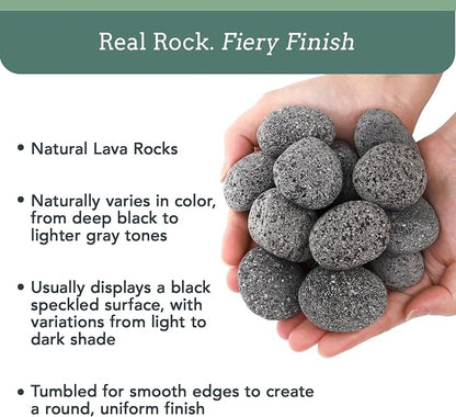 Black Lava Rocks for Fire Pit - 3 to 5 inch 10 lbs - Gas Fireplace Rocks - Black Lava Rock for Propane Fire Pit - Decorative Lava Stone Volcanic Rock for Outdoor & Indoor Gas Fireplace