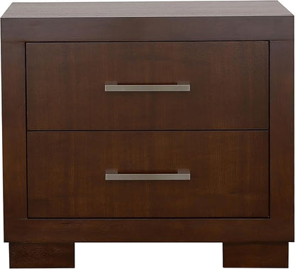 Coaster Home Furnishings Jessica Contemporary 4-Piece Bedroom Set Eastern King Size LED Panel Bed Frame 43-inch Headboard Cappuccino 200711KE-S4