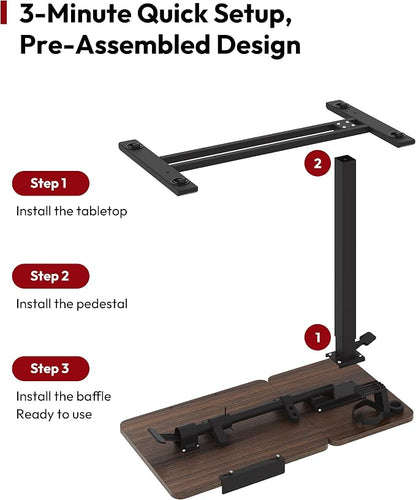 SANODESK Small Rolling Overbed Table Adjustable Height with Wheels, Mobile Laptop Desk with Tilting Desktop, Portable Computer Workstation for Home Office, Classroom, Bedside, Black Walnut