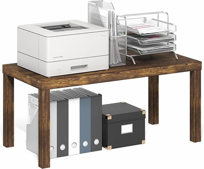 Furinno Classic Coffee Table, Modern Rectangle Printer Stand, Amber Pine | 1.8" Triple Thick Tabletop, Toolless Assembly, Side Table, for Living Room, Home Office