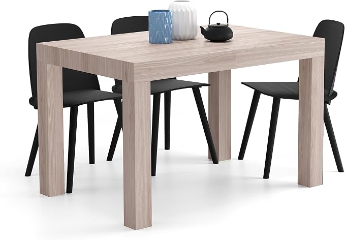 Mobili Fiver, First Extendable Table, 47.2(78.7) x31.5 in, Pearled Elm, Made in Italy