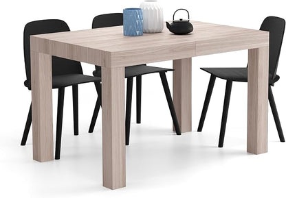 Mobili Fiver, First Extendable Table, 47.2(78.7) x31.5 in, Pearled Elm, Made in Italy