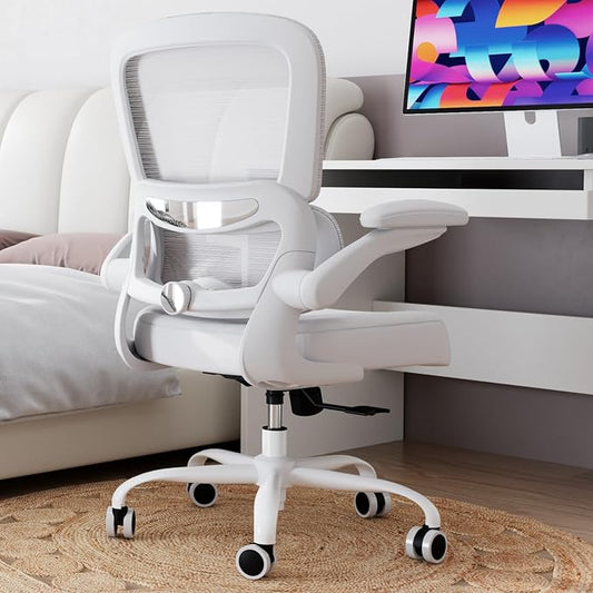 TRALT Office Chair - Ergonomic Desk Chair with Adjustable Lumbar Support, Mesh Computer Chair, Executive Chairs for Home Office Comfortable Lumbar Support (Cloud White)