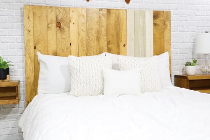 Barn Walls Boho Euro Mix Signature Design, Multicolored Solid Wood Headboard, Floating Panels, Wall Mount, Adjustable Height, Easy Assembly, Twin Size