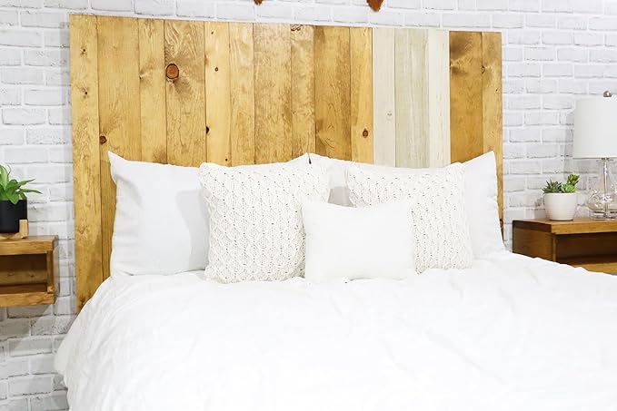 Barn Walls Boho Euro Mix Signature Design, Multicolored Solid Wood Headboard, Floating Panels, Wall Mount, Adjustable Height, California King Size