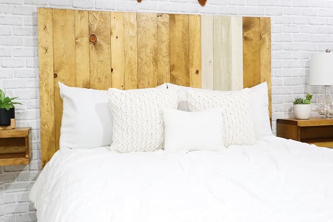 Barn Walls Boho Euro Mix Signature Design, Multicolored Solid Wood Headboard, Floating Panels, Wall Mount, Adjustable Height, Easy Assembly, King Size
