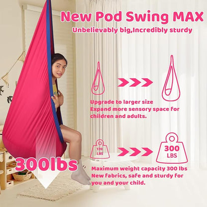 Sensory Pod Swing Hanging Seat Hammock Chair (Cranberry) | indoor and outdoor use capacity 300lbs