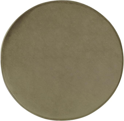 HomePop Home Decor | Upholstered Round Storage Ottoman | Ottoman with Storage for Living Room & Bedroom, Light Sage Green Velvet Large