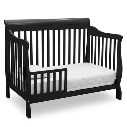 Delta Children Canton 4-in-1 Convertible Crib - Easy to Assemble, Ebony Black