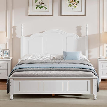 Harper & Bright Designs Bedroom Set Furniture, 3-Pieces Bedroom Sets, Full Size Wood Platform Bed and 2 Nightstands, White