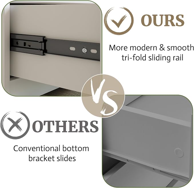 6 Drawer Dresser for Bedroom 47" Wooden White Dressers Chests of Drawers | Double Closet Storage Cabinet w/ Charging Station LED RGB Lights 2 Open Shelves Modern Dresser TV Stand for Living Room