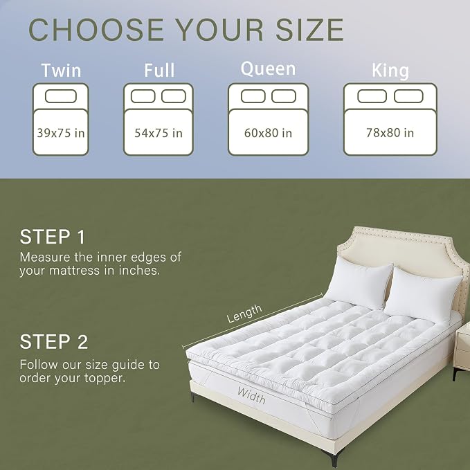 2 Inch Memory Foam Mattress Topper Twin for Back Pain, Extra Soft Pillow Top Mattress Topper, Fluffy Shredded Memory Foam Filled