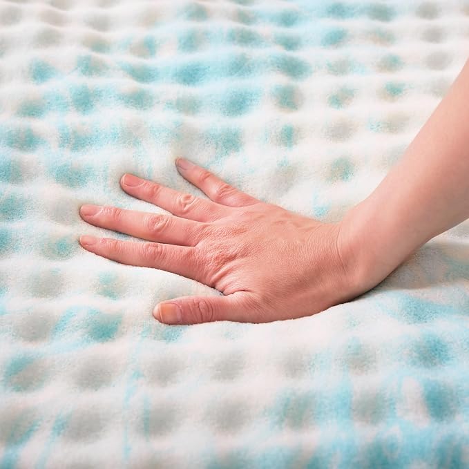 Linenspa 3 Inch Gel Memory Foam Mattress Topper – Egg Crate Style, Reversible for two feels – Promotes Airflow & Relieves Pressure Points – Twin