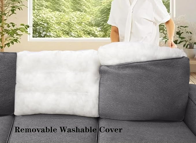 Legend Vansen Oversized Modular Sectional Sofa,U/L‑Shaped Reversible Couch with Ottoman,Deep Seat Plush Polyester Sofa for Living Room,13‑Seater,Dark Grey