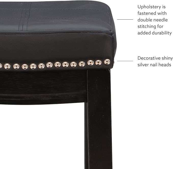 Linon Claridge Counter Stool, Black, 26" x 18" x 12.75"