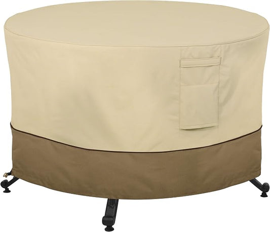 Classic Accessories Veranda Water-Resistant 56 Inch Round Fire Pit Table Cover, Outdoor Firepit Cover