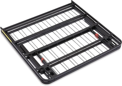 Amazon Basics Foldable Metal Platform Bed Frame, Noise-Free Mattress Foundation with Tool-Free Assembly, 18 Inches High, Sturdy Steel Frame, No Box Spring Needed, Twin Size, Black