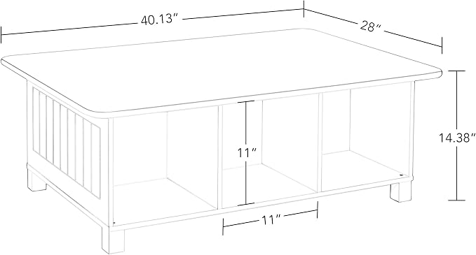 RiverRidge Kids 6 Cubby Storage 2pc Activity Table, White with Gray Bins