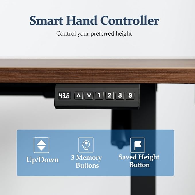 Klicelor L Shaped Standing Desk 75 x 61 Inch, Electric Height Adjustable Corner Desk for Home Office Workstation, Ergonomic Sit Stand Computer Table with Memory Controller, Dark Walnut
