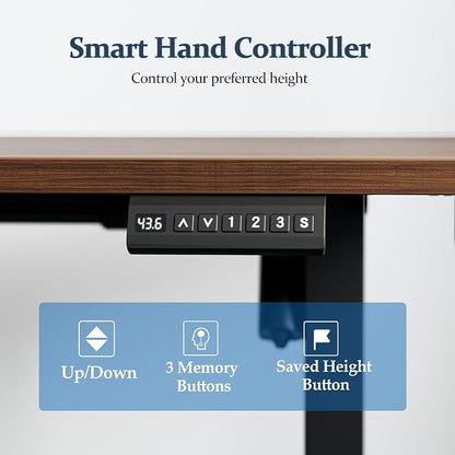 Klicelor L Shaped Standing Desk 75 x 61 Inch, Electric Height Adjustable Corner Desk for Home Office Workstation, Ergonomic Sit Stand Computer Table with Memory Controller, Dark Walnut