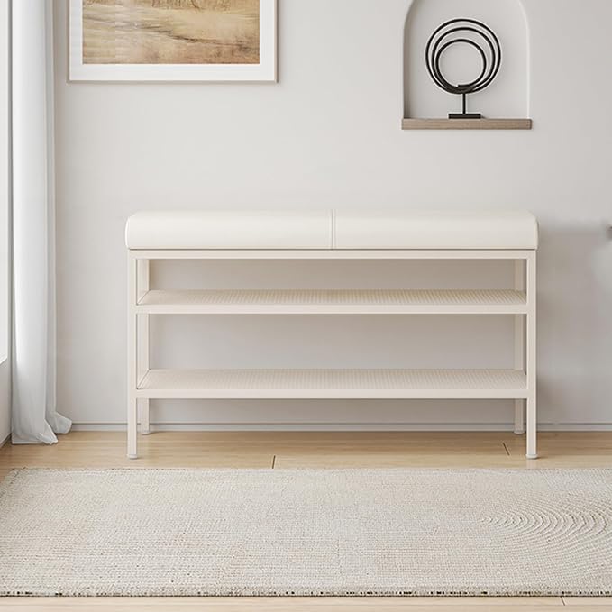 Shoe Rack Bench for Entryway/Closet,Storage Ottoman,Storage Bench,Shoe Organizer,Shoe Cabinet,Entryway Bench/Ottoman with Shoe Storage and Seating,for Living Room,Bedroom End of Bed,Installation Free