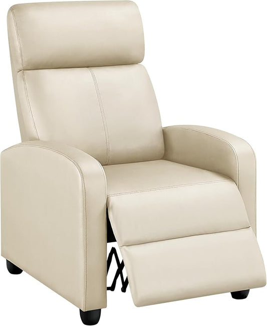 Topeakmart Recliner Chair for Living Room Recliner Sofa Reading Chair Single Sofa Home Theater Seating Modern Reclining Chair Easy Lounge with PU Leather Padded Seat Backrest