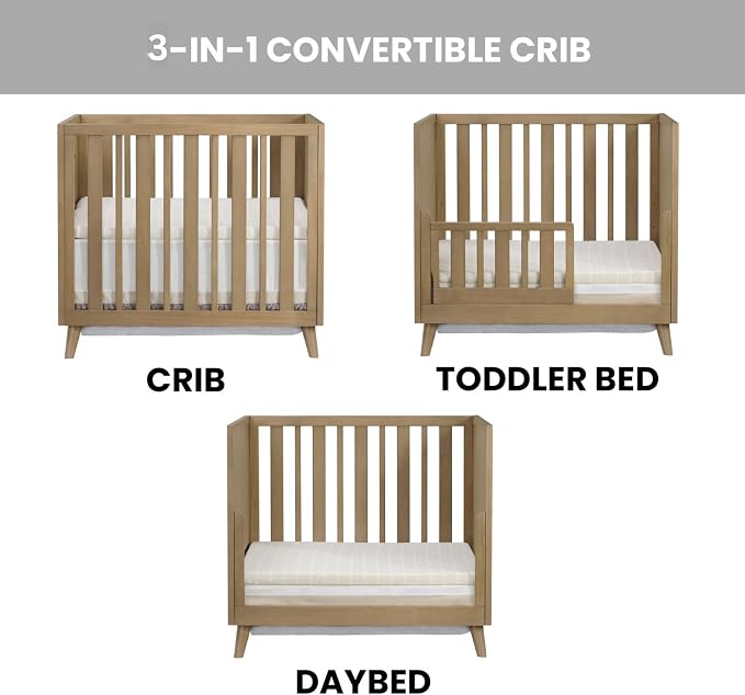Oxford Baby Renwick 3 in 1 Mini Crib, Acorn Brown