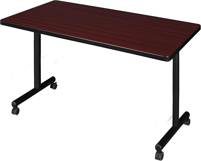 Romig Axis-Pro 42 x 30 in. Mobile T-Base Training Seminar Table- Mahogany