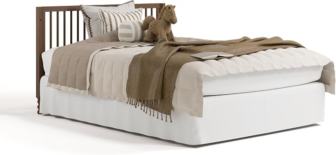 Storkcraft Rio 5-in-1 Convertible Crib and Toddler Guardrail – GREENGUARD Gold Certified, Toddler Bed Conversion Kit Included, Fits Baby Crib Mattress, Converts to Full Bed (Hazelnut)