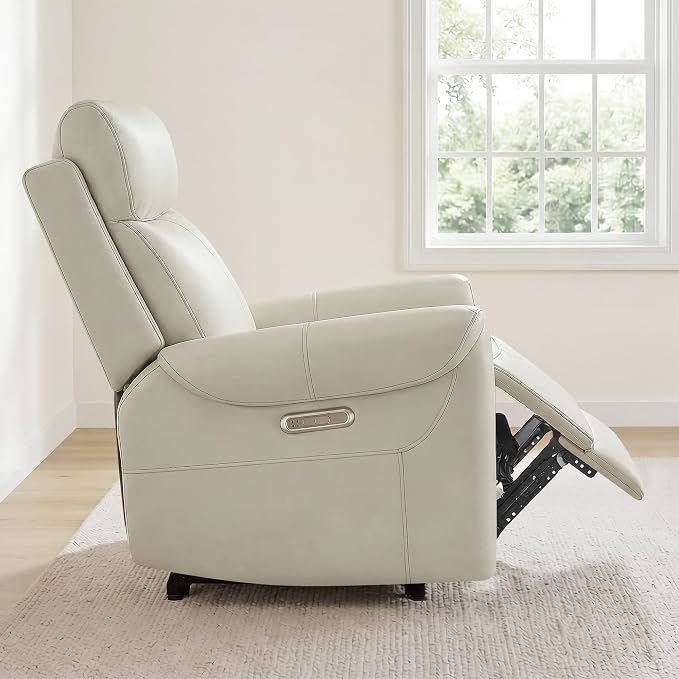 KISLOT Leather Recliner Chair Set of 2, Wall Hugger RV Recliners with USB Charging Ports Electric Power Reclining Sofa for Living Room Home Theater Seating Bedroom