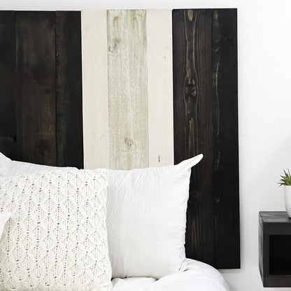 Barn Walls Noir Mix Signature Design, Multicolored Solid Wood Headboard, Floating Panels, Wall Mount, Adjustable Height, Easy Assembly, Full Size