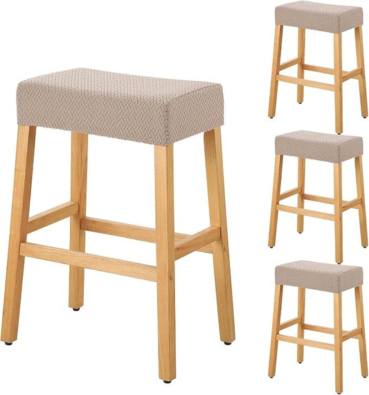 YISUN Stool Covers Rectangle - 4 Pack Stretch Waterproof Saddle Seat Cover Counter Bar Stools Bar Chairs Covers Kitchen Island Chairs Cushion Protector