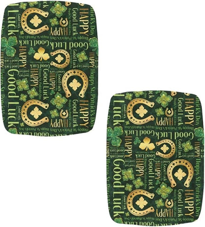 Green Leaf Bar Stool Covers Rectangle St Patricks Day Vanity Chair Cover Holiday Removable Washable Irish Party Protector Covers for Bar Stool Seats 2 Pack Gold Coins