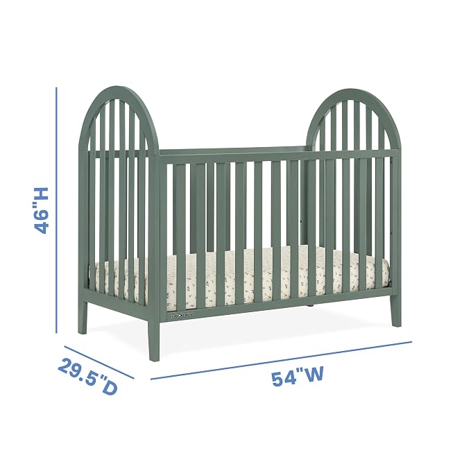 Delta Children Milano 4-in-1 Convertible Crib - Greenguard Gold Certified, Grassy Glen