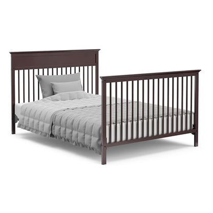 Storkcraft Carmel 5-in-1 Convertible Crib - GREENGUARD Gold Certified, Converts to Toddler Bed & Full-Size Bed, Fits Standard Full-Size Crib Mattress, 4 Adjustable Mattress Heights (Espresso)