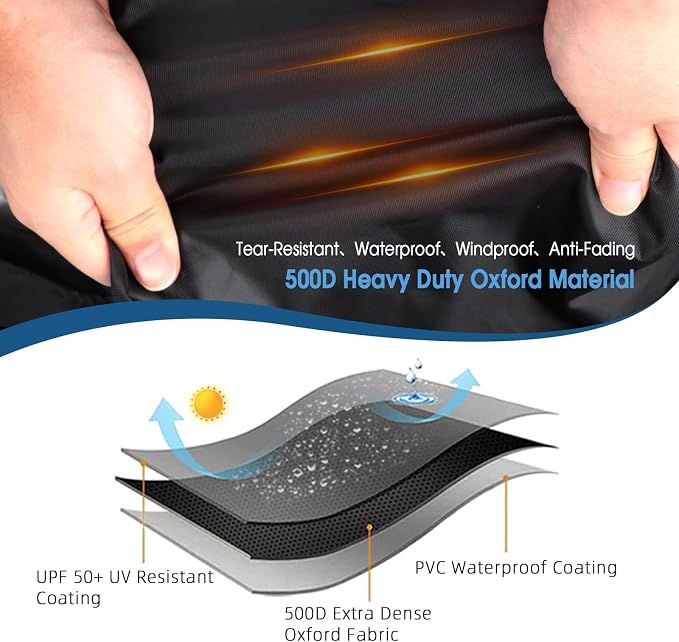 Fire Pit Cover Rectangle,34 Inch Rectangular Firepit Covers,Waterproof Gas Fire Pit Table Cover, Heavy Duty Cover for Outdoor Fireplace/Patio Propane Firepit-34 x 24 x 22 Inch