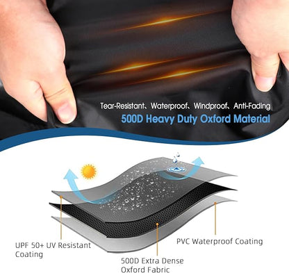 Fire Pit Cover Rectangle,34 Inch Rectangular Firepit Covers,Waterproof Gas Fire Pit Table Cover, Heavy Duty Cover for Outdoor Fireplace/Patio Propane Firepit-34 x 24 x 22 Inch