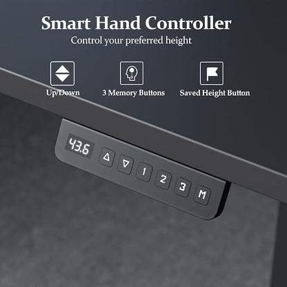 Klicelor L Shaped Standing Desk 63 x 55.1 Inch Dual Motors, Electric Height Adjustable Corner Desk for Home Office Workstation, Ergonomic Sit Stand Computer Table with Memory Controller, Black