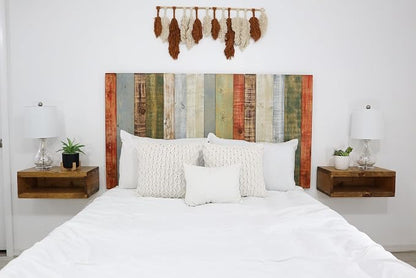 Barn Walls Retro Mix Headboard Full Size, Hanger Style, Handcrafted. Mounts on Wall. Easy Installation