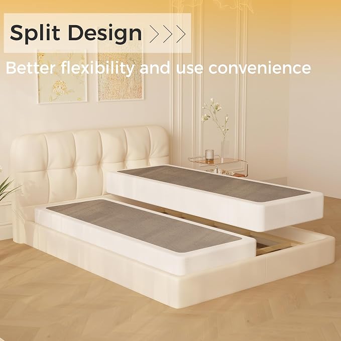 Maenizi Split California King Box Spring 5 Inch, Easy Assembly Bed Foundation, Heavy Duty Low Profile Metal Box Spring with Fabric Cover, Noise Free