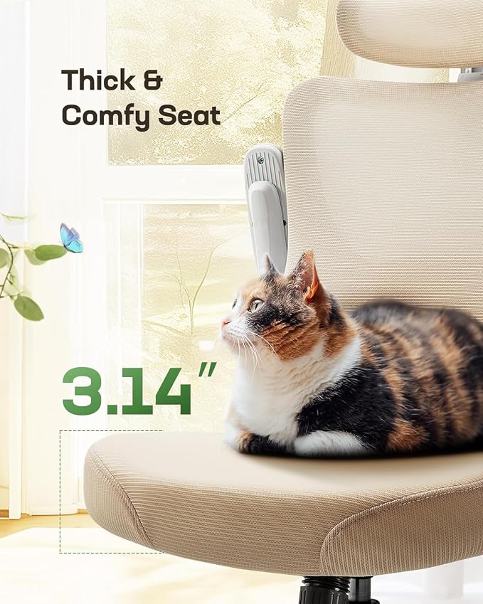 Marsail Ergonomic Office Chair with 3D Armrests, Pack of 4 | Office Desk Chair with High Back Mesh, Adjustable Lumbar Support, Rolling Work Swivel Task Chairs with Wheel, Headrest, home