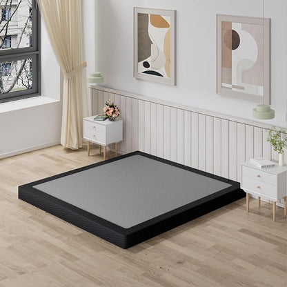 Tyndall King Box Spring, 5 Inch Box Springs King Size Bed Base, Heavy Duty Mattress Foundation with Fabric Cover, Easy Assembly, Quiet Noise Free, Non Slip, Black