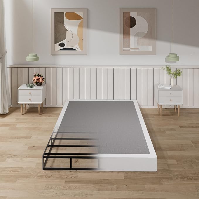 Tyndall 7 Inch Queen Box Spring, Heavy Duty Metal Box Spring for Queen Size Bed Mattress Foundation with Fabric Cover, Noise-Free, Non Slip, Easy Assembly
