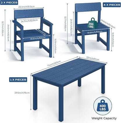 Jocoevol 12 Piece Patio Dining Set for 10 Person HIPS Outdoor Dining Sets with Umbrella Hole Tables and Chairs Furniture Set All Weather Proof for Garden, Backyard, Poolside