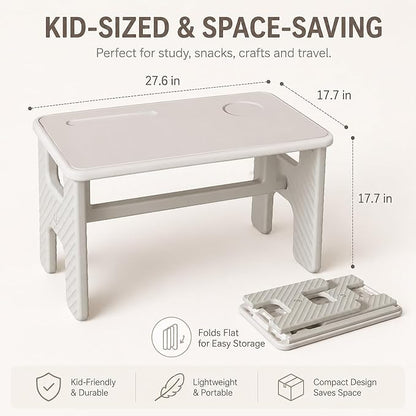 UNICOO Kids Folding Table, Toddler Activity Table for Study, Snack, Art Craft and Play, Portable Plastic Children's Table for Small Spaces, Home and Playroom