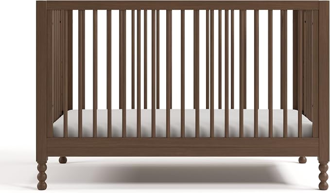 Storkcraft Rio 5-in-1 Convertible Crib and Toddler Guardrail – GREENGUARD Gold Certified, Toddler Bed Conversion Kit Included, Fits Baby Crib Mattress, Converts to Full Bed (Hazelnut)